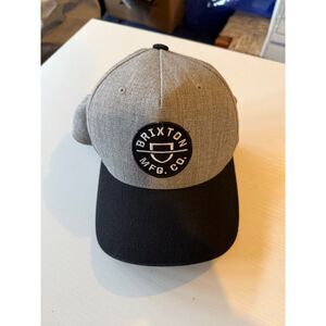 Brixton MFG Co. Gray & Black Logo Patch Snapback Hat Adjustable